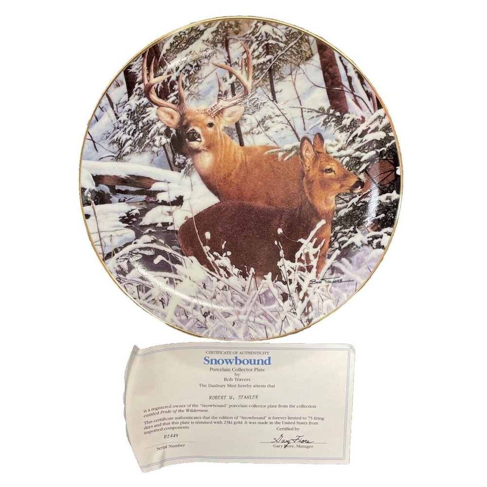 Snowbound Pride Of The Wilderness Bob Travers‎ Danbury Mint Collector Plate